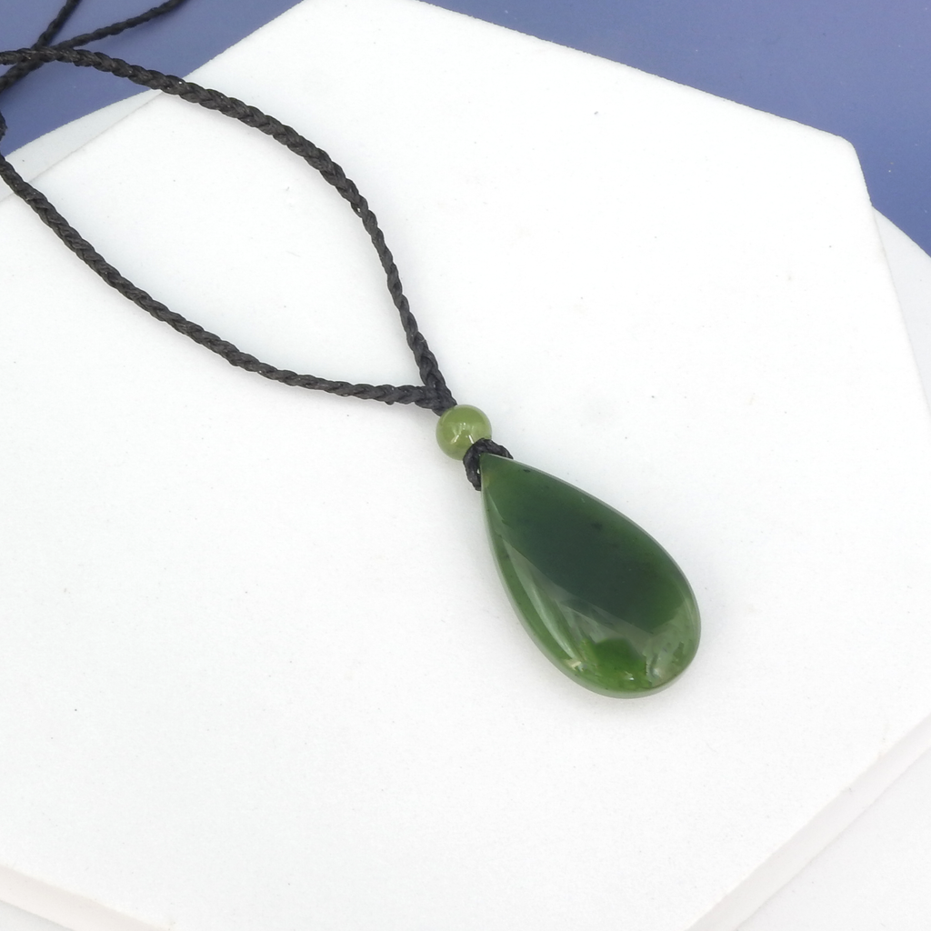 Jade Drop Necklace On Black Thread
