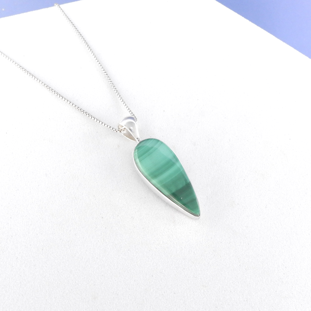 Sterling Silver Malachite Pendant