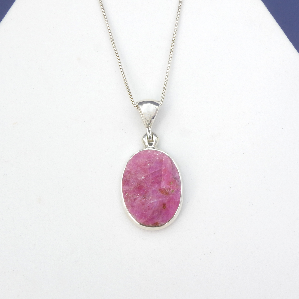 Sterling Silver Rough Ruby Pendant