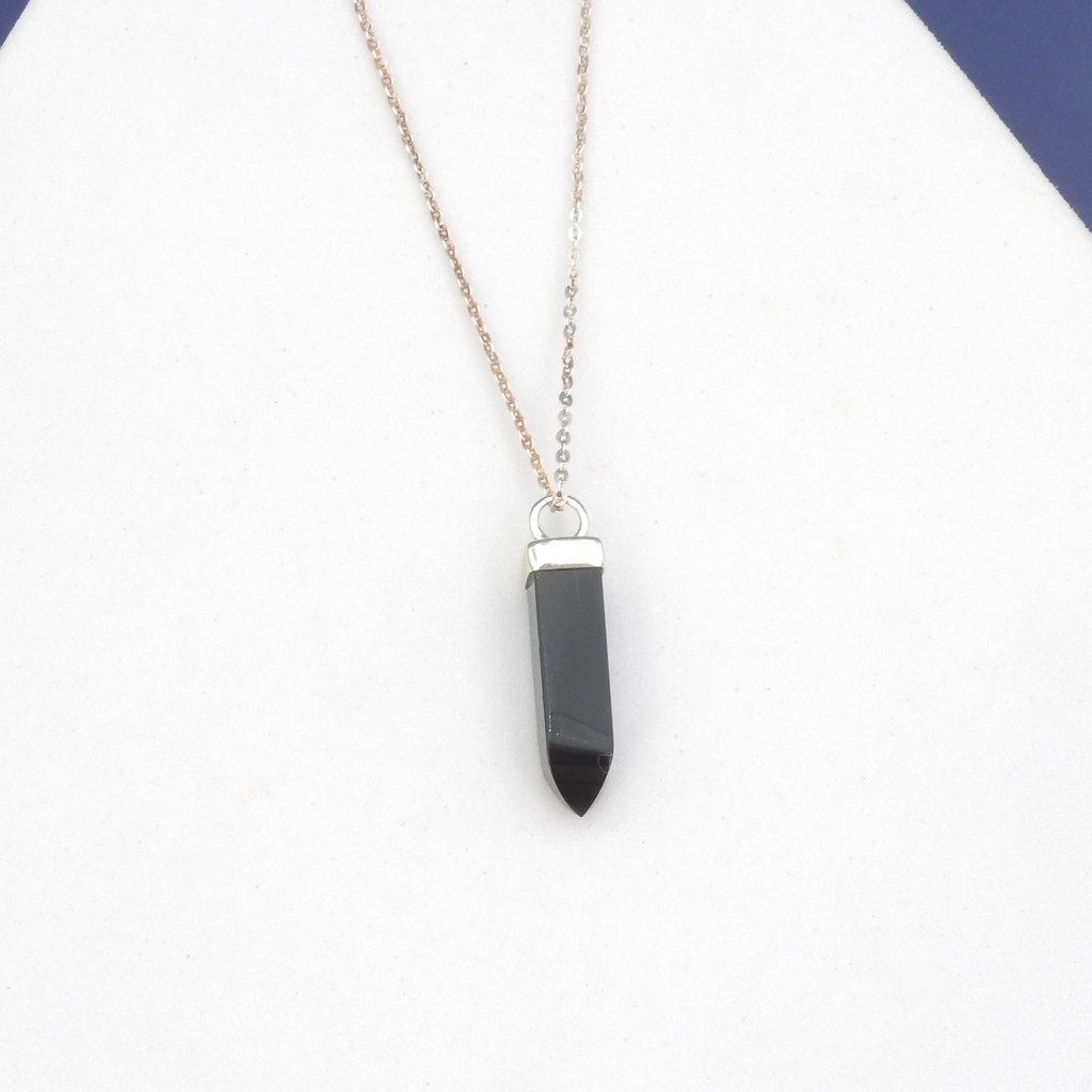 Sterling Silver Black Onyx Point Pendant