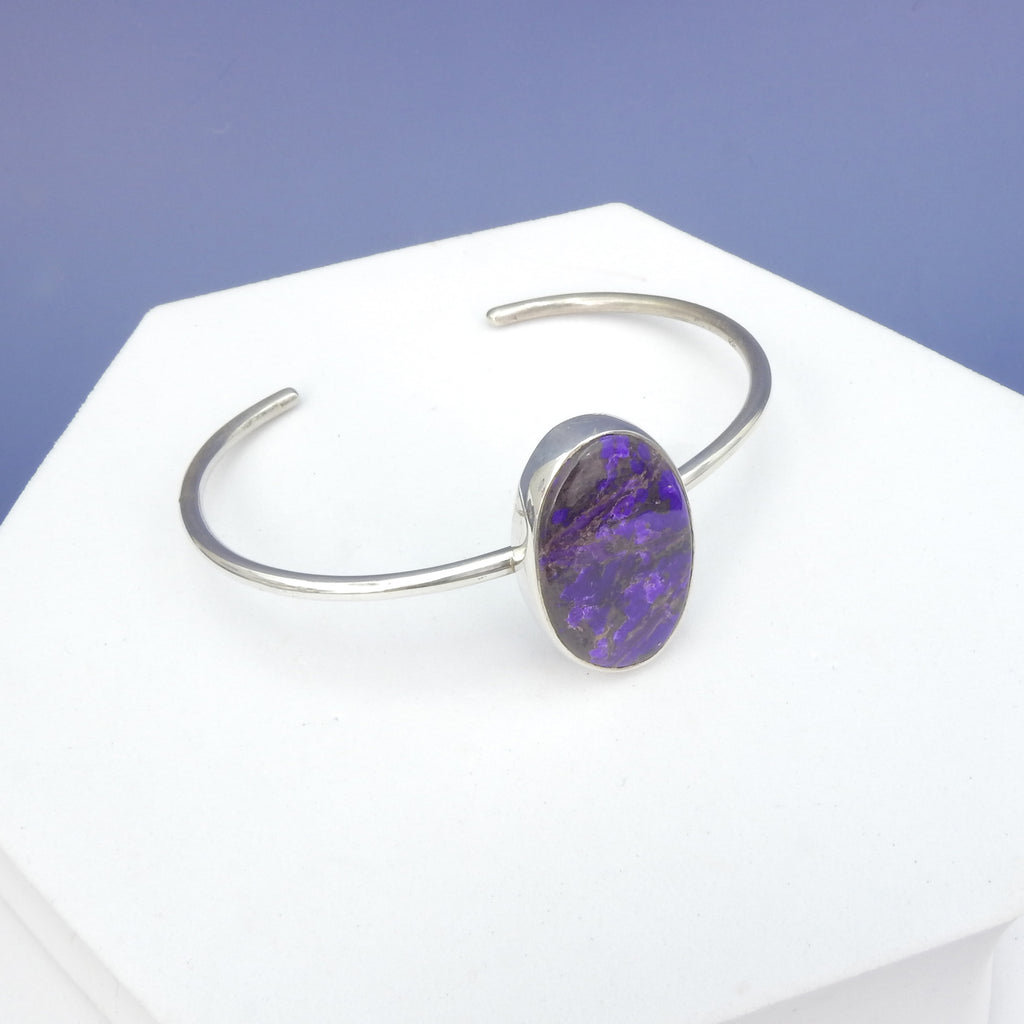 Sterling Silver Charoite Cuff Bracelet