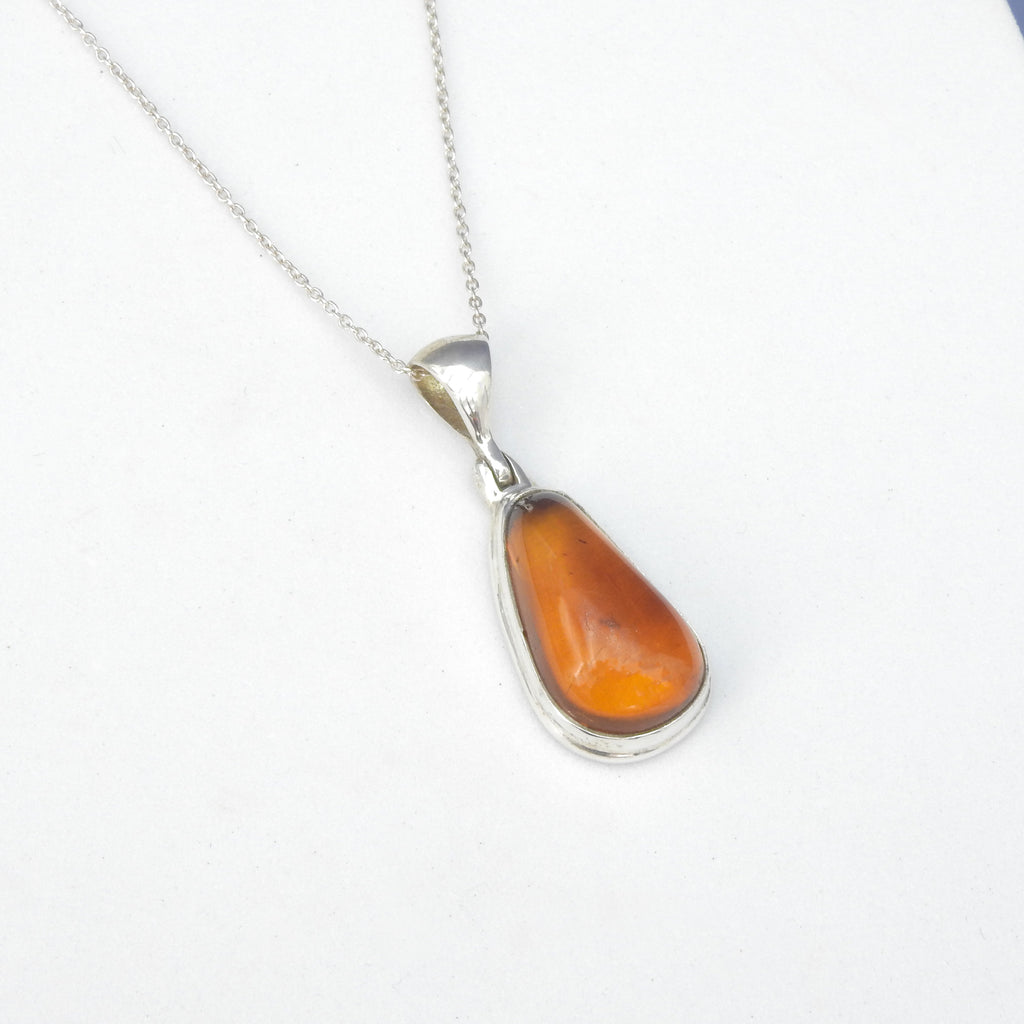 Sterling Silver Amber Pendant