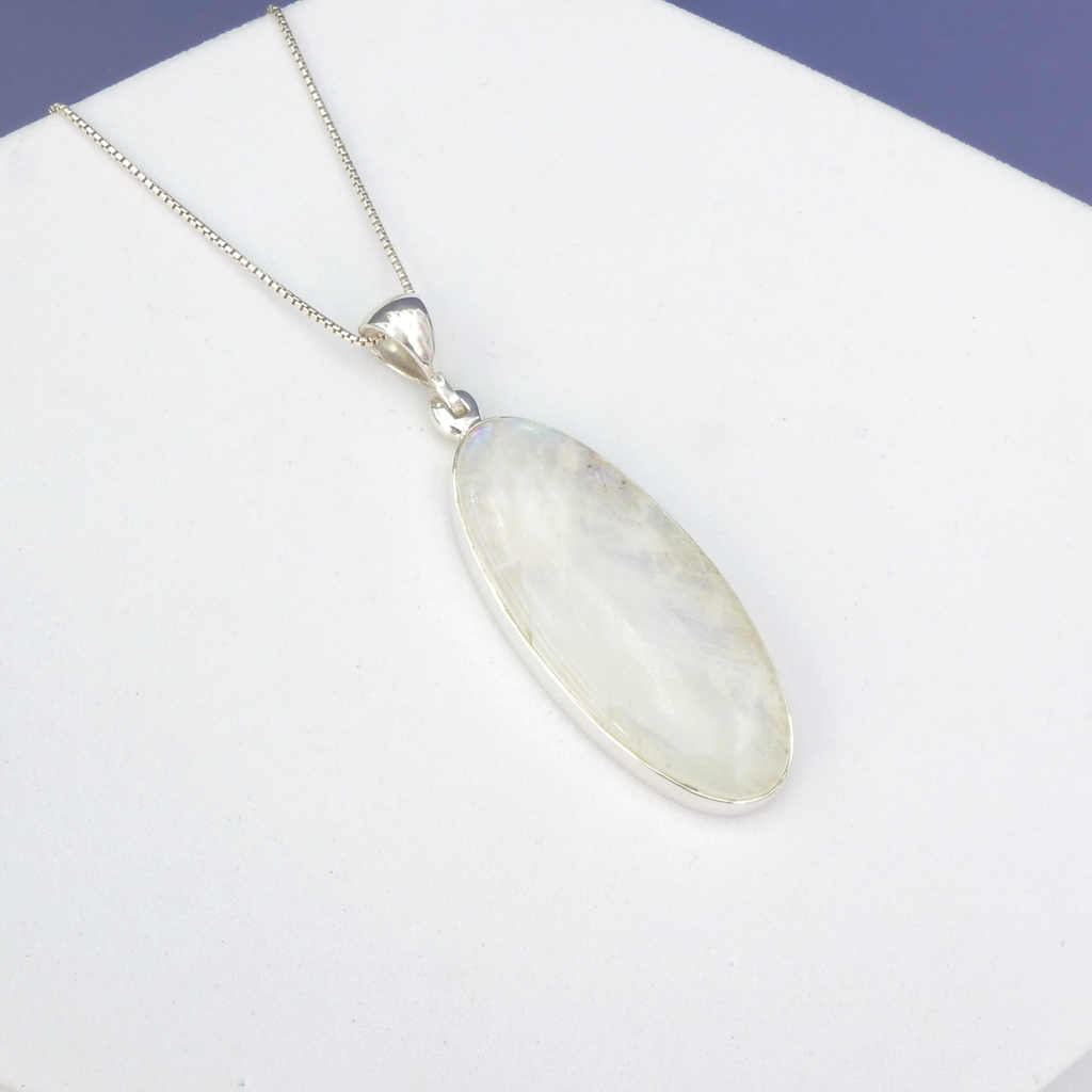 Sterling Silver Rainbow Moonstone Pendant