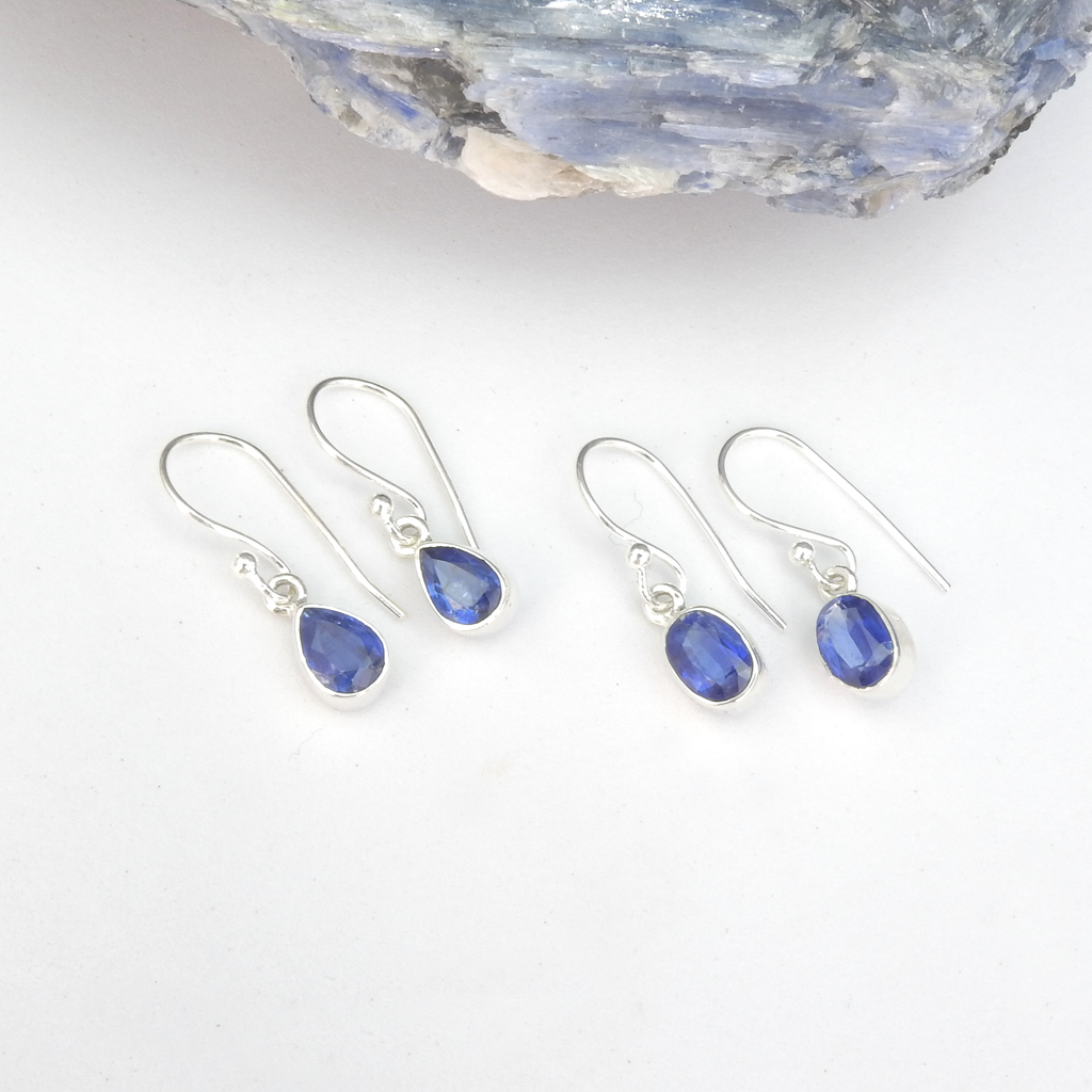 Sterling Silver Small Faceted Kyanite Earrings