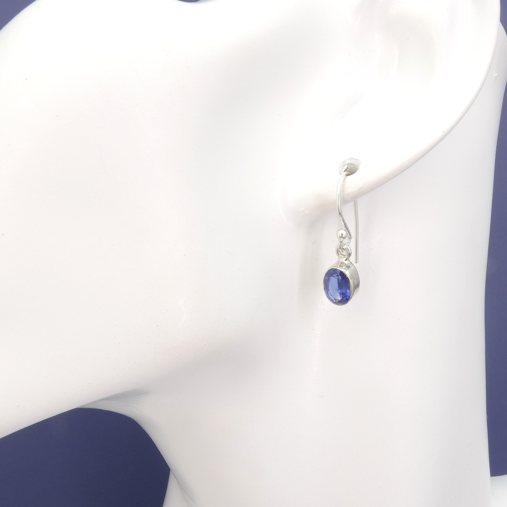 Sterling Silver Small Faceted Kyanite Earrings