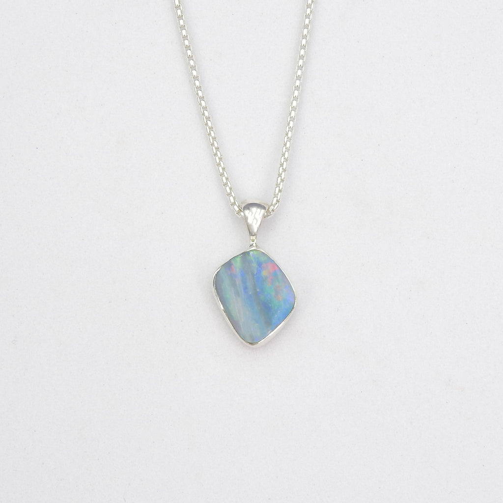 Sterling Silver Small Opal Pendant