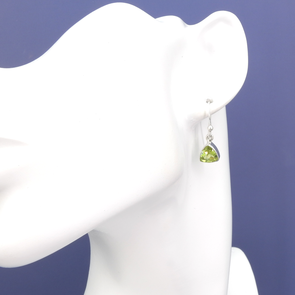 Sterling Silver Faceted Peridot Earrings