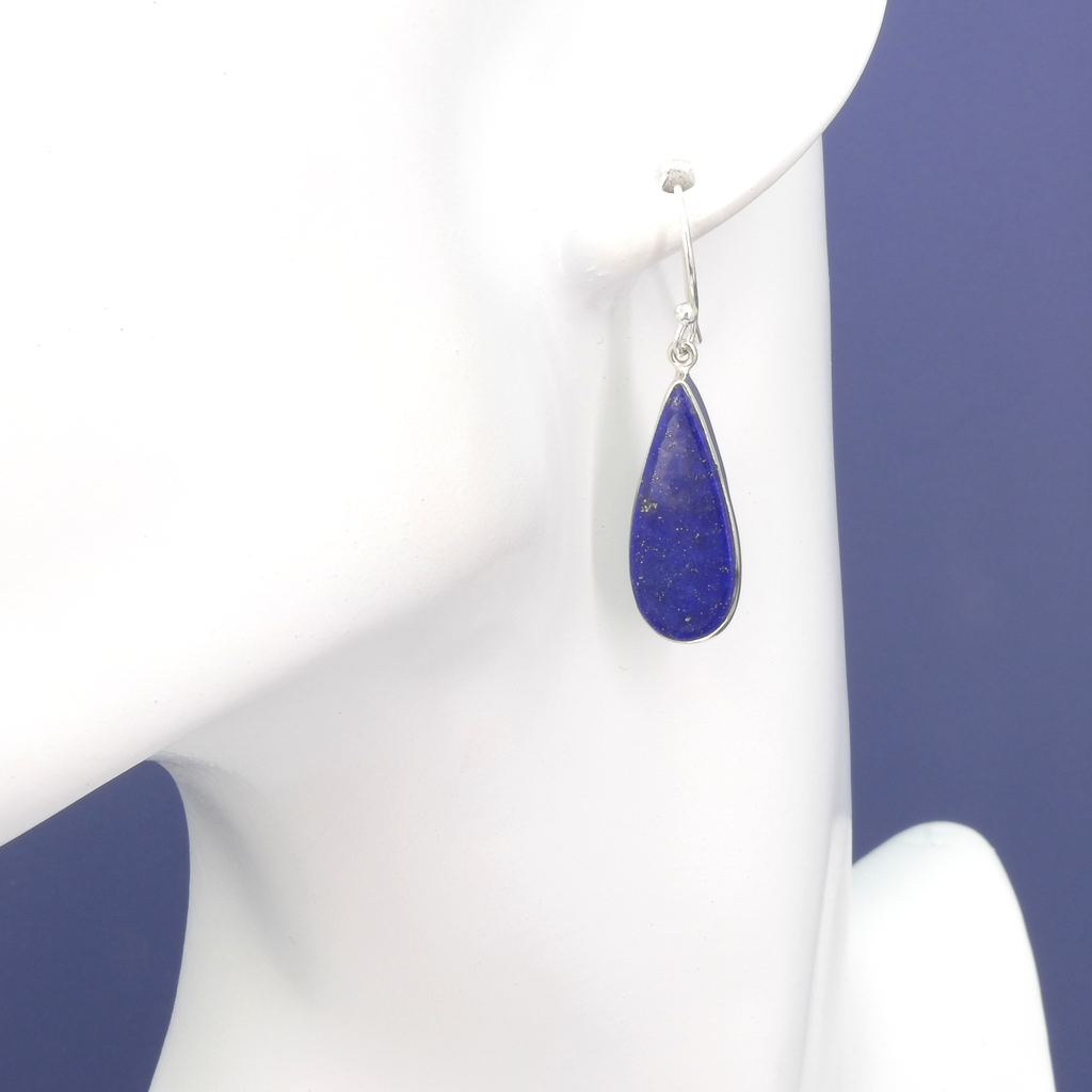Sterling Silver Teardrop Lapis Earrings