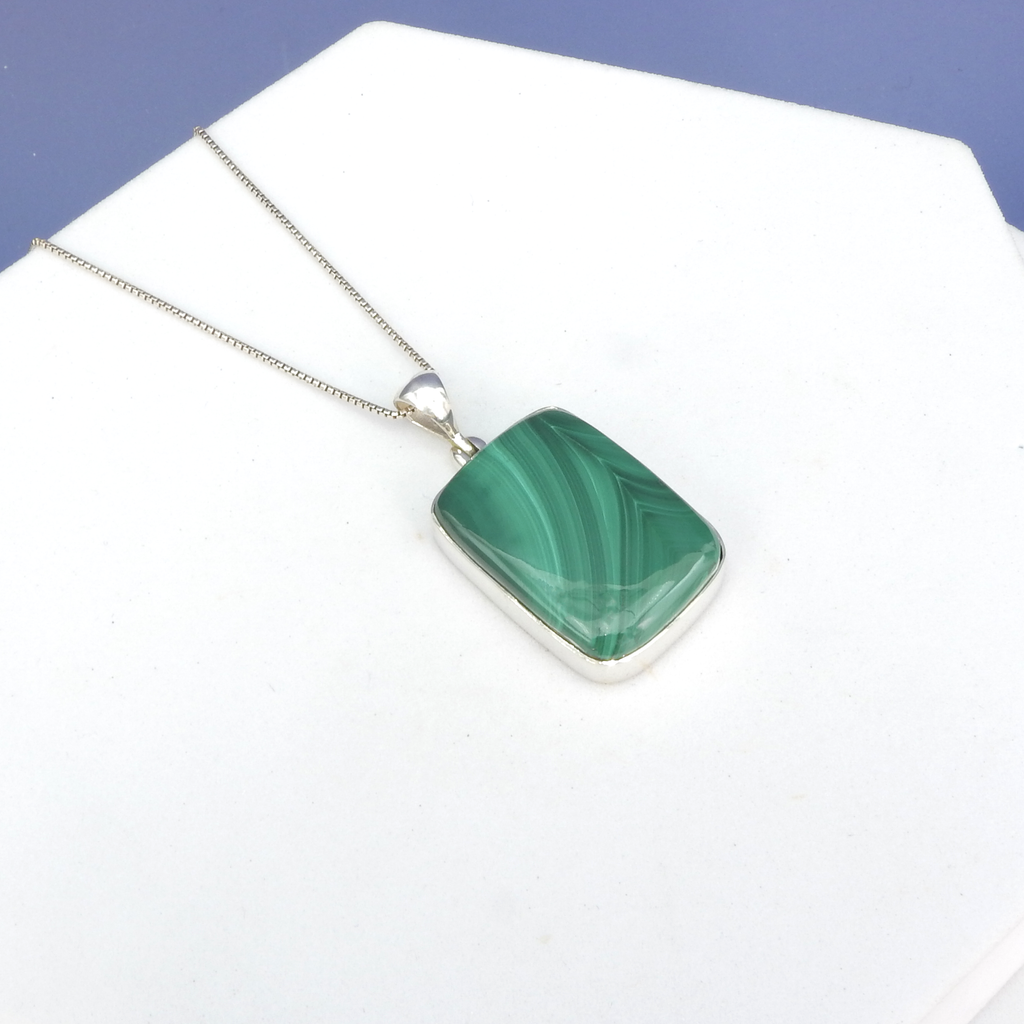 Sterling Silver Malachite Pendant