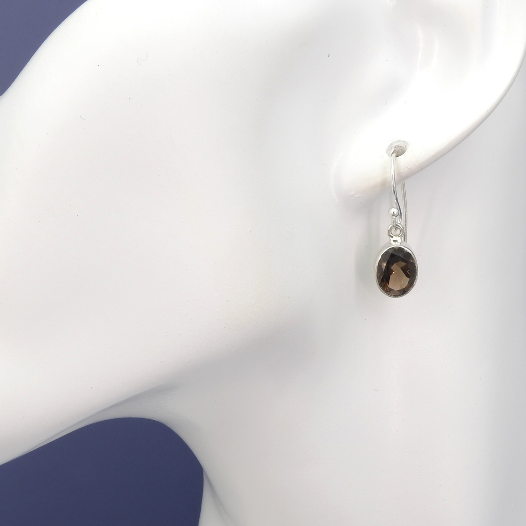 Sterling Silver Smokey Quartz Earrings