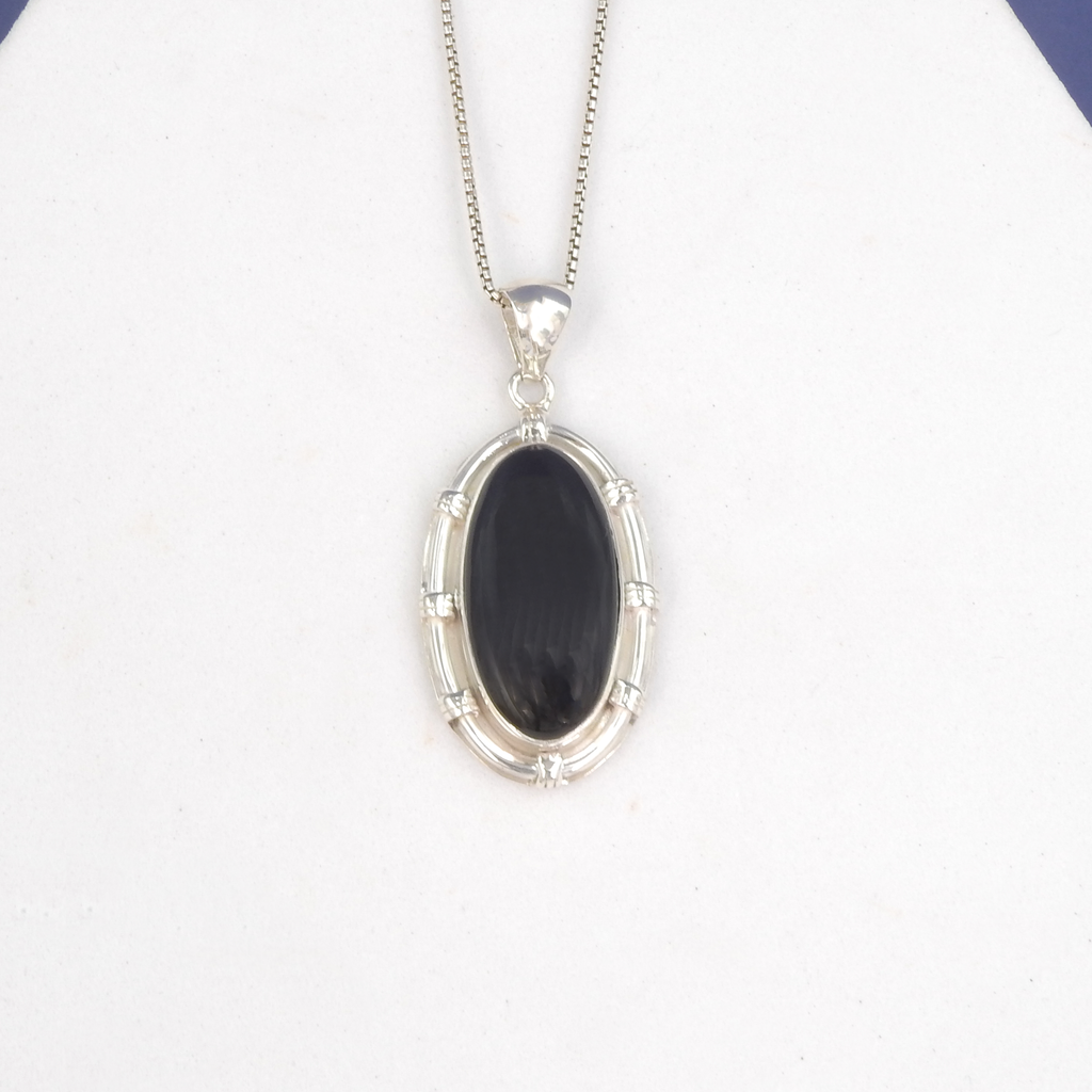 Sterling Silver Onyx Decorative Pendant