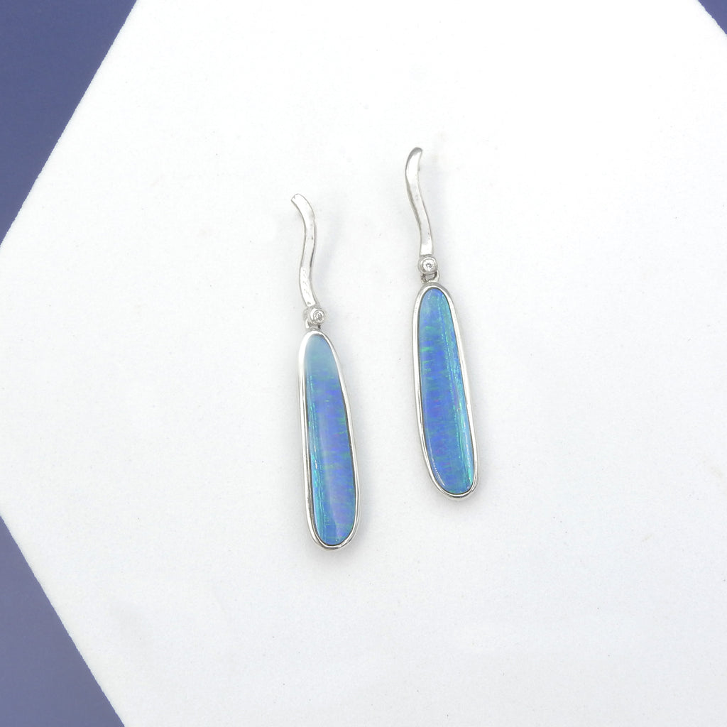 Sterling Silver Boulder Opal Earrings