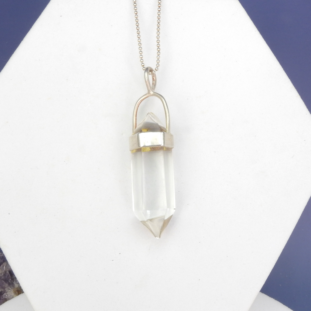 Sterling Silver Quartz Crystal Point Pendant