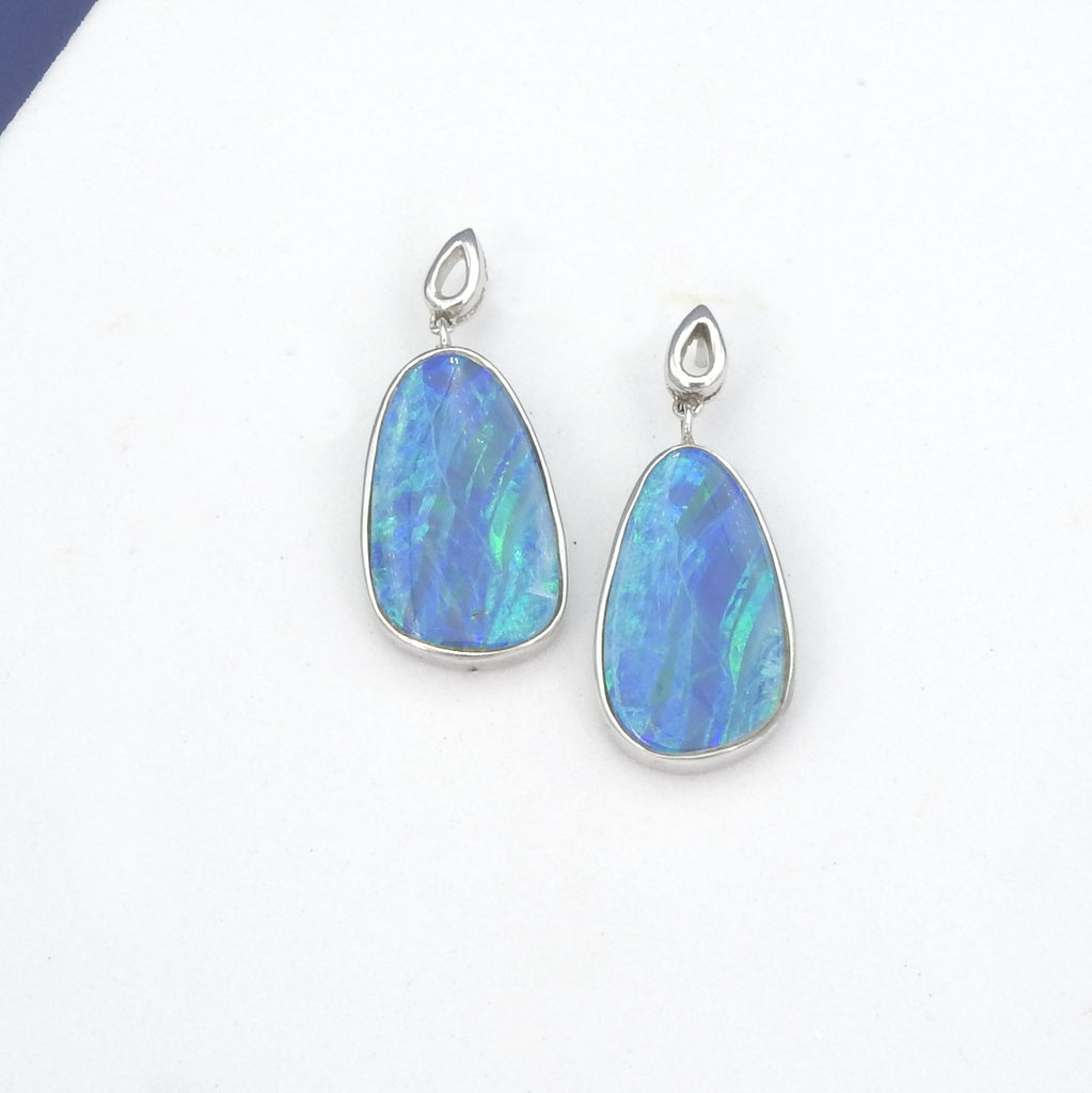 Sterling Silver Boulder Opal Earrings