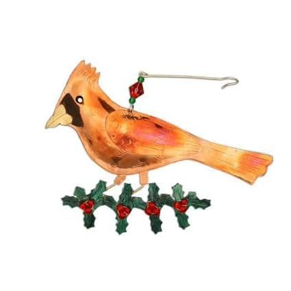 Copper & Brass Cardinal Ornament