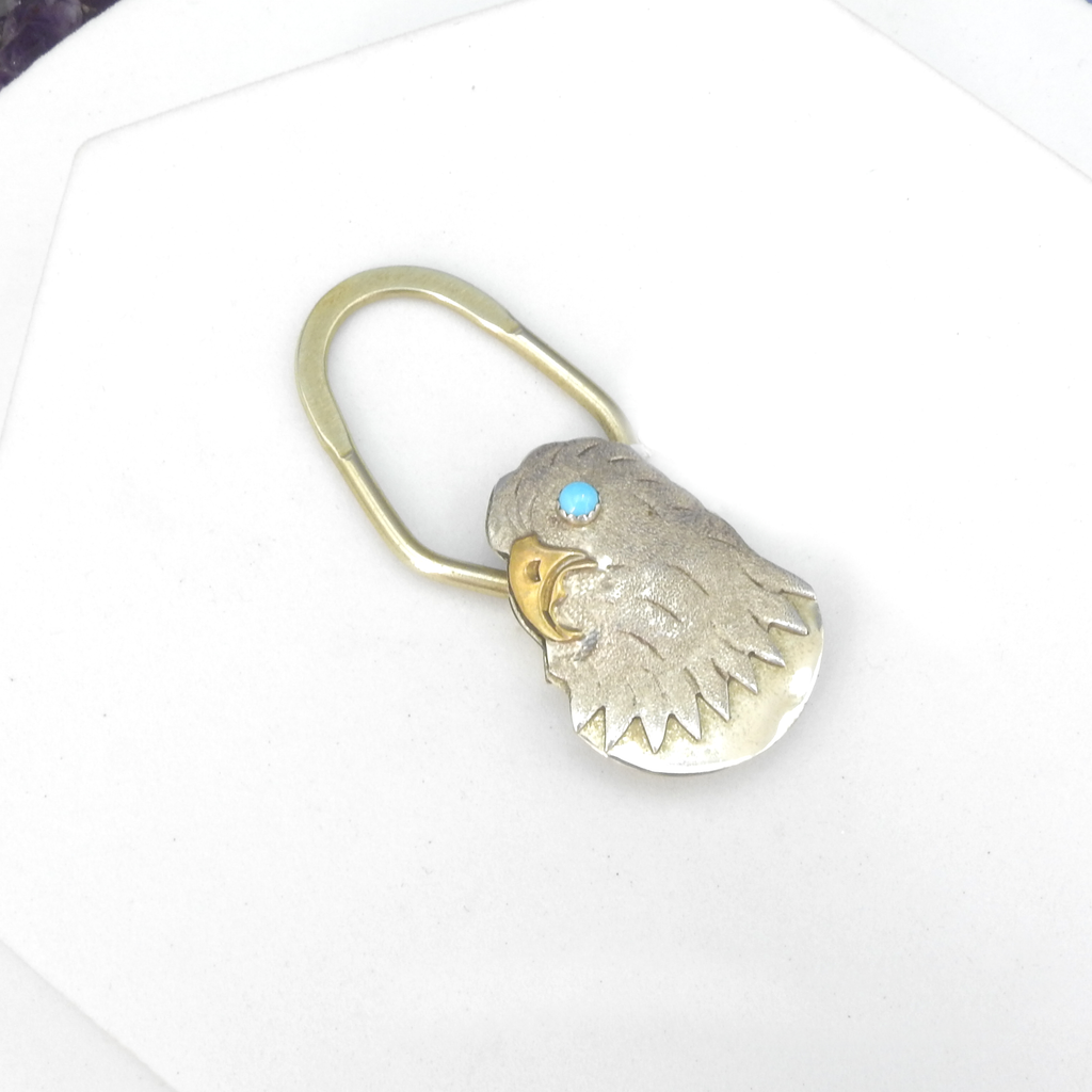 Sterling Silver Eagle & Turquoise Key Chain