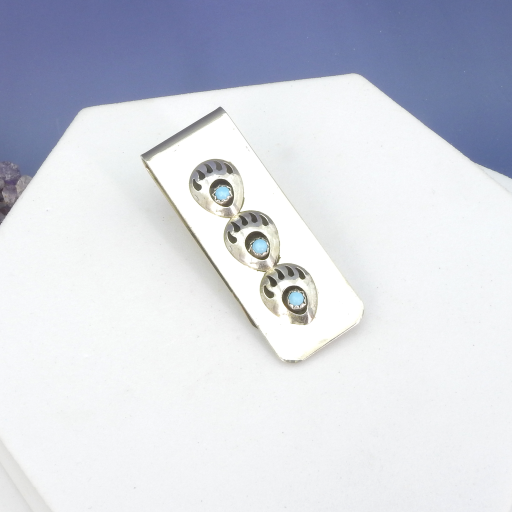 Bear Paw Turquoise Money Clip