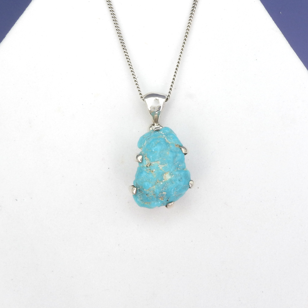 S/S Turquoise Nugget Pendant