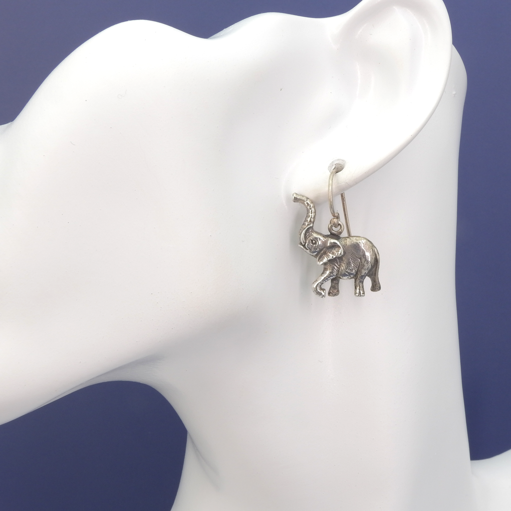 Sterling Silver Elephant Earrings