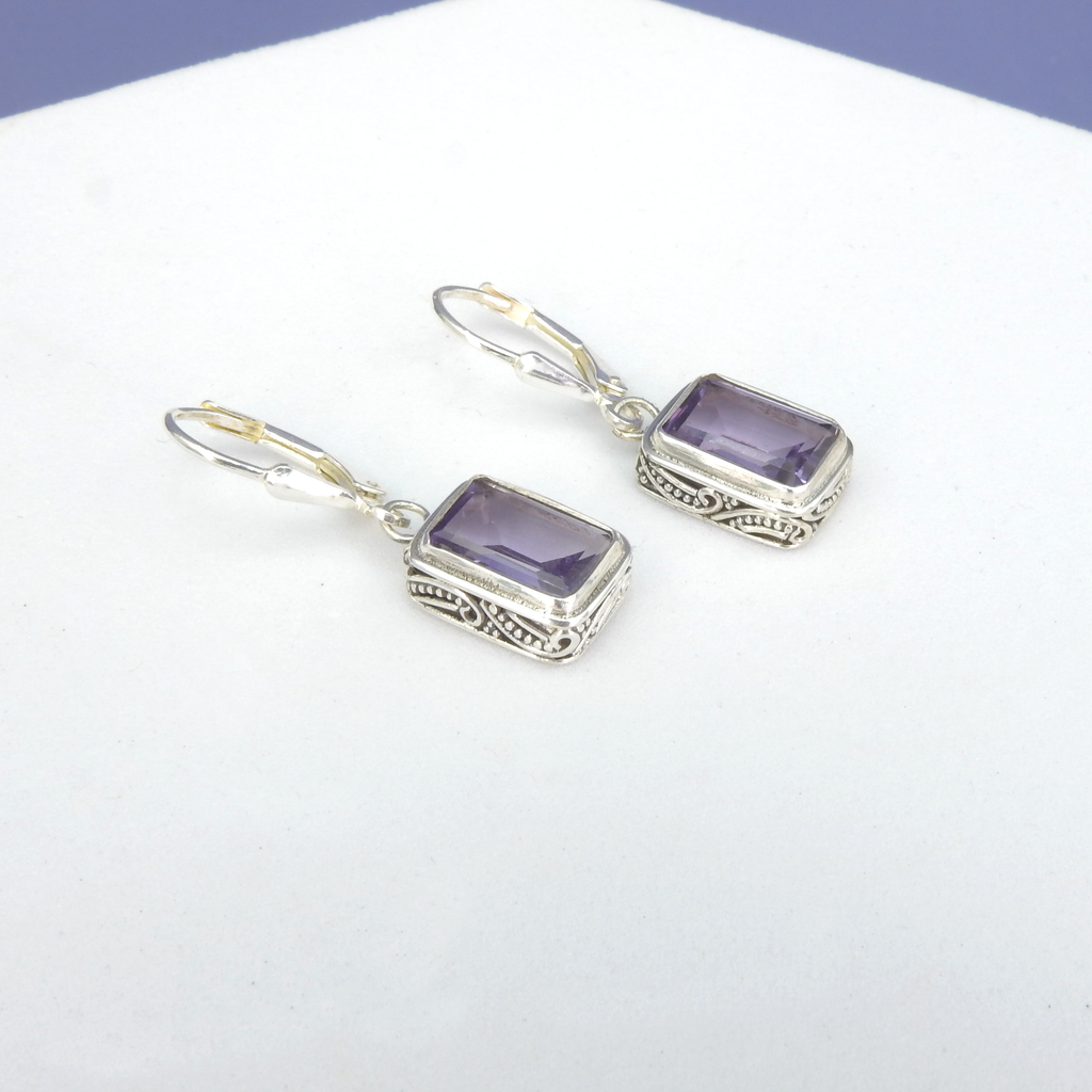 Sterling Silver Amethyst Earrings
