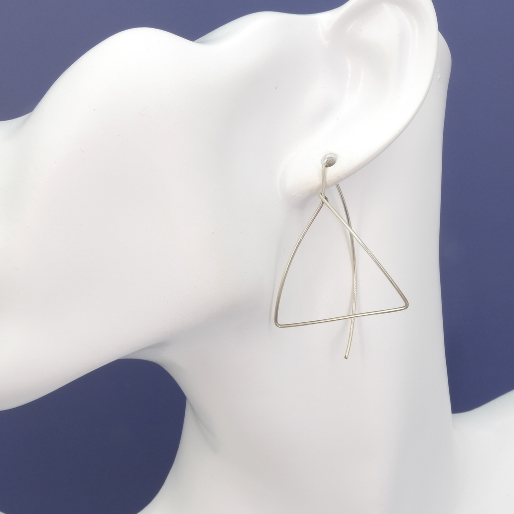 Sterling Silver Wire Triangle Earrings