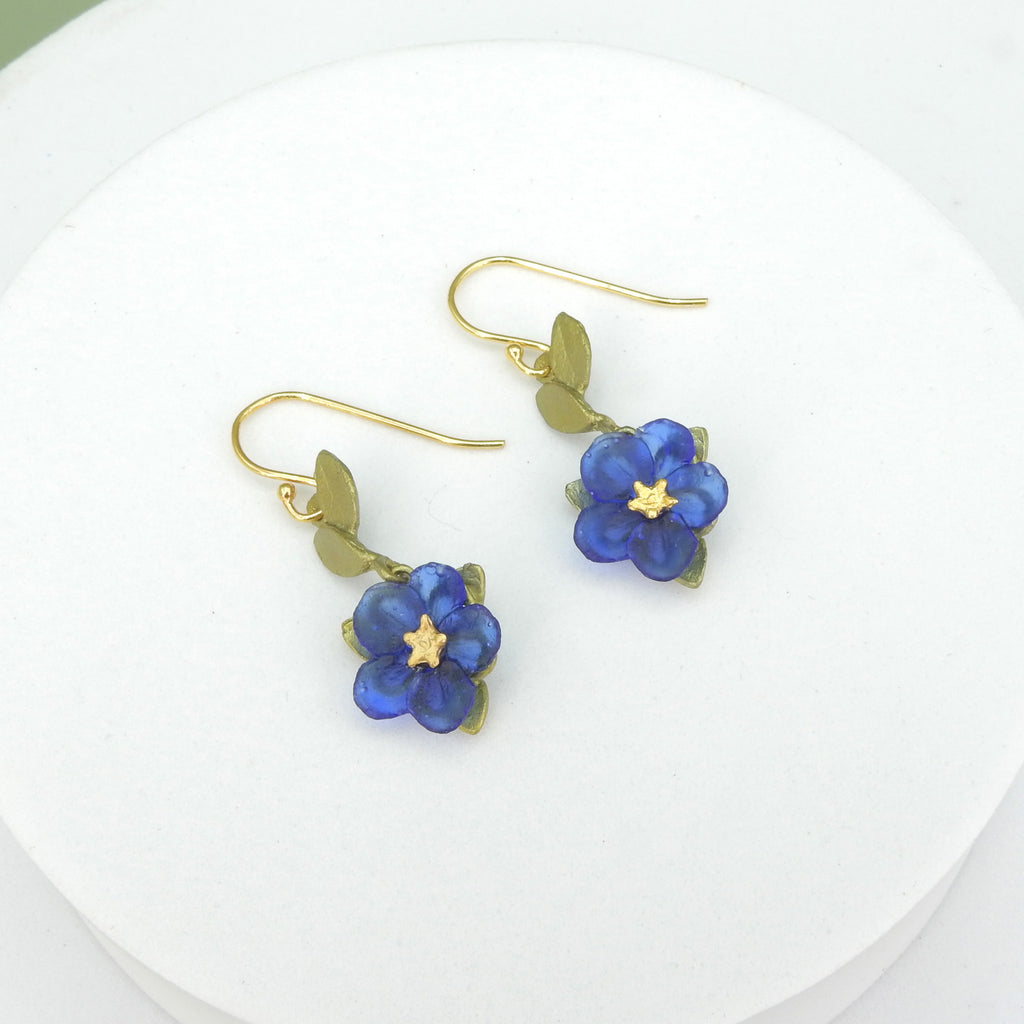 Michael Michaud Cast Bronze Blue Violet Earrings