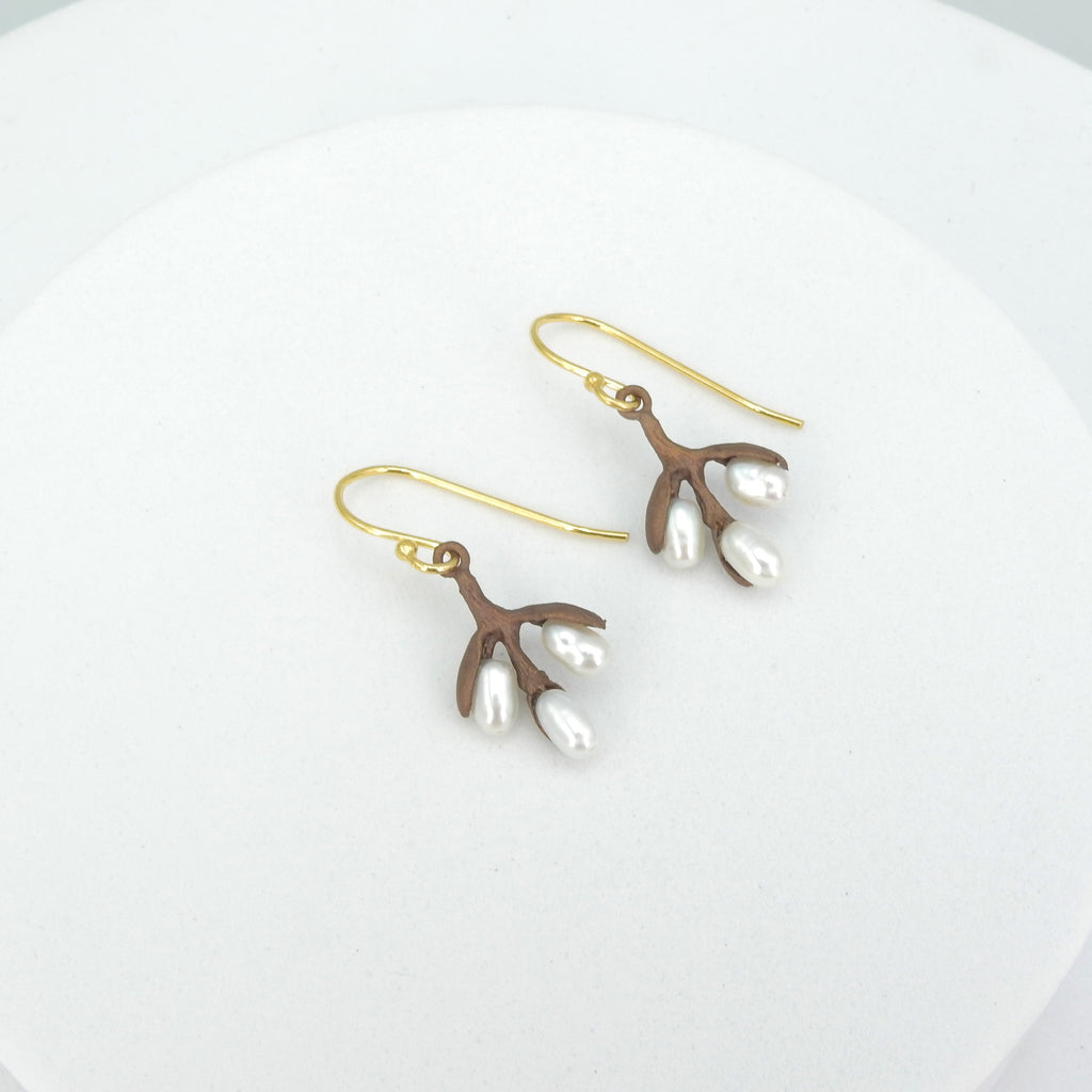 Michael Michaud Cast Bronze Pussy Willow Earrings