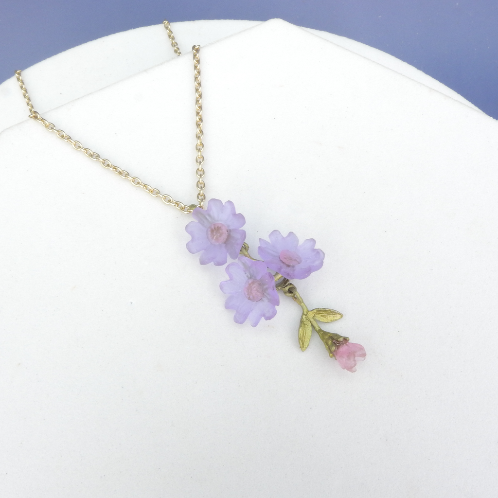 Michael Michaud Cast Bronze & Glass Phlox Necklace