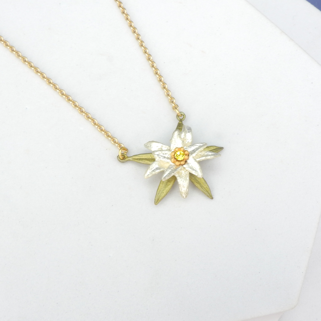 Michael Michaud Cast Bronze Small Edelweiss Necklace