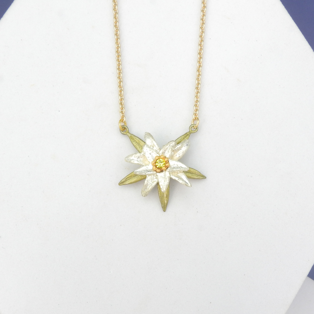 Michael Michaud Cast Bronze Small Edelweiss Necklace