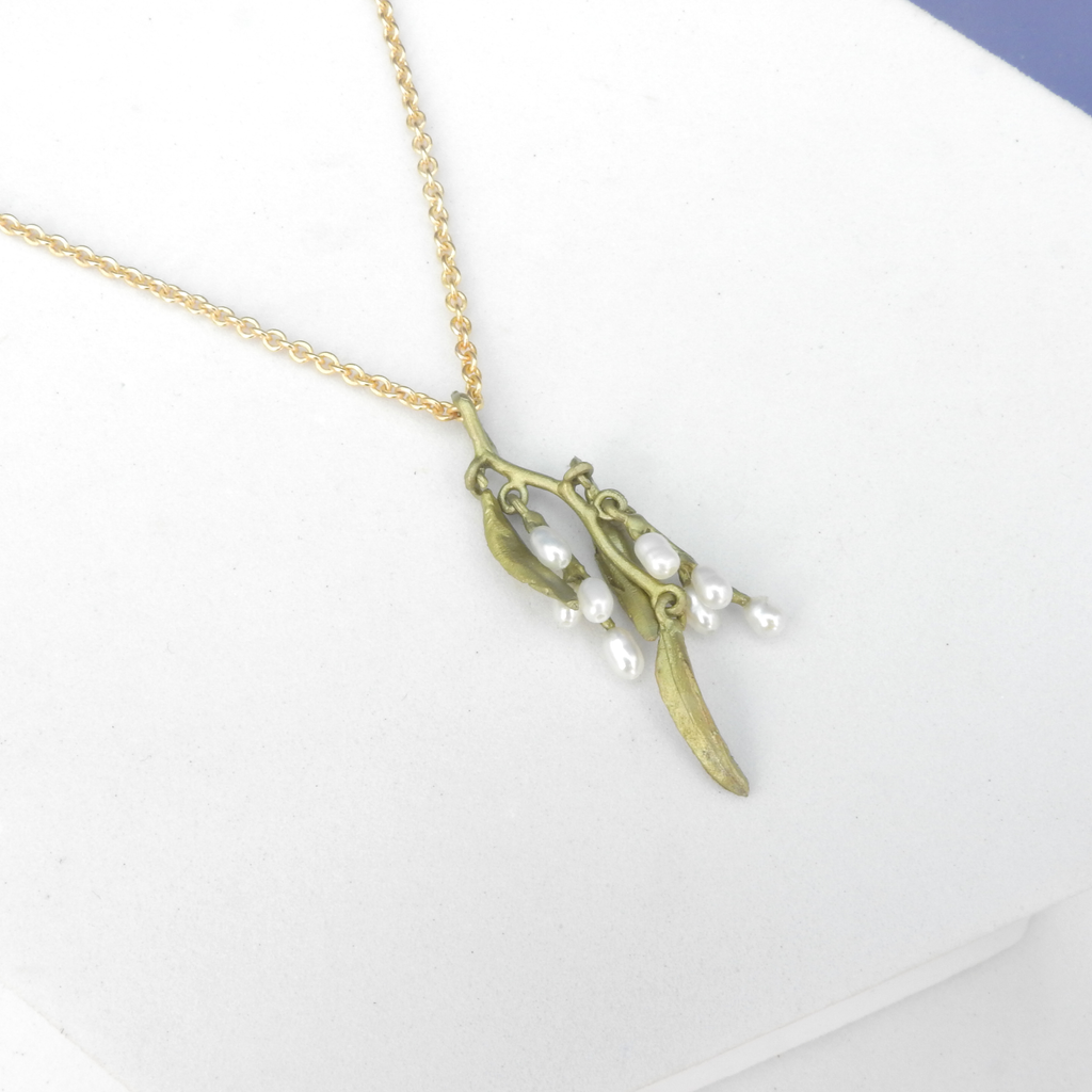 Michael Michaud Cast Bronze & Pearl Weeping Willow Necklace