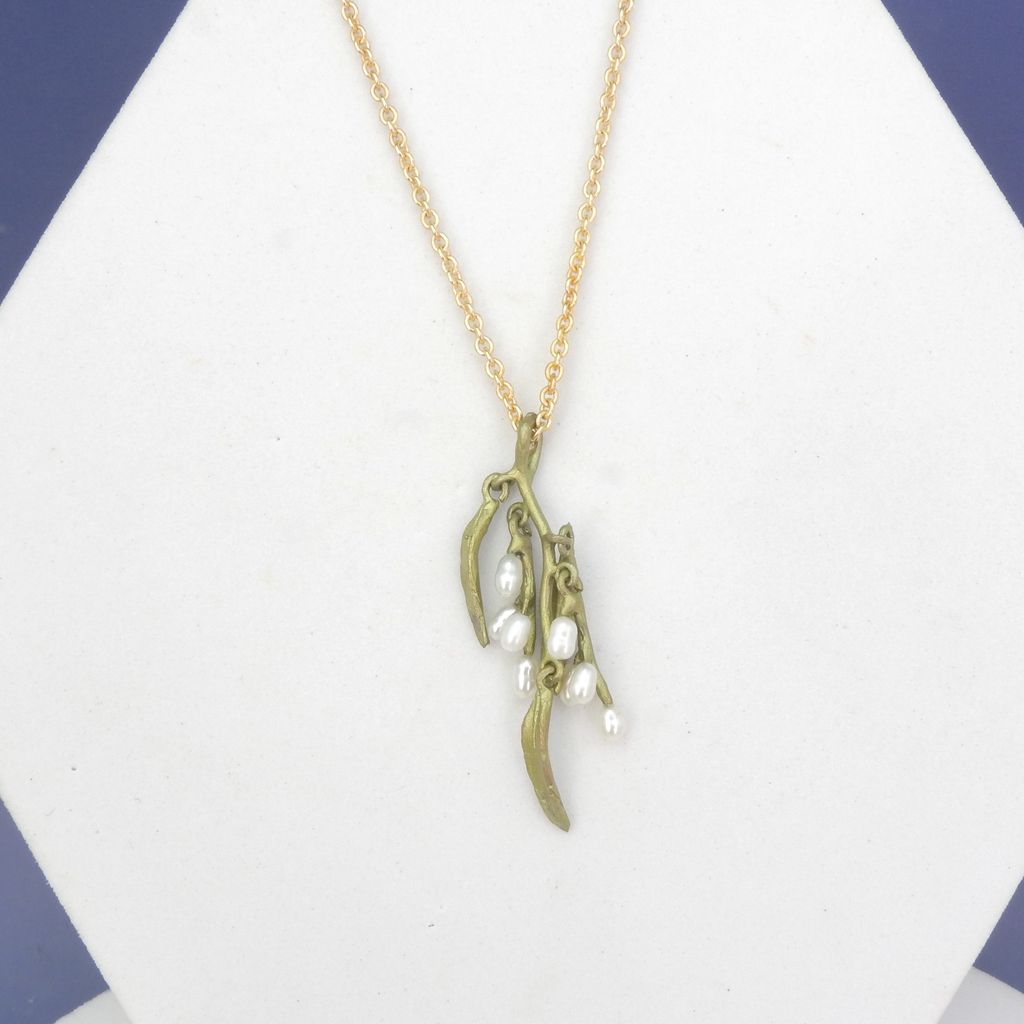 Michael Michaud Cast Bronze & Pearl Weeping Willow Necklace