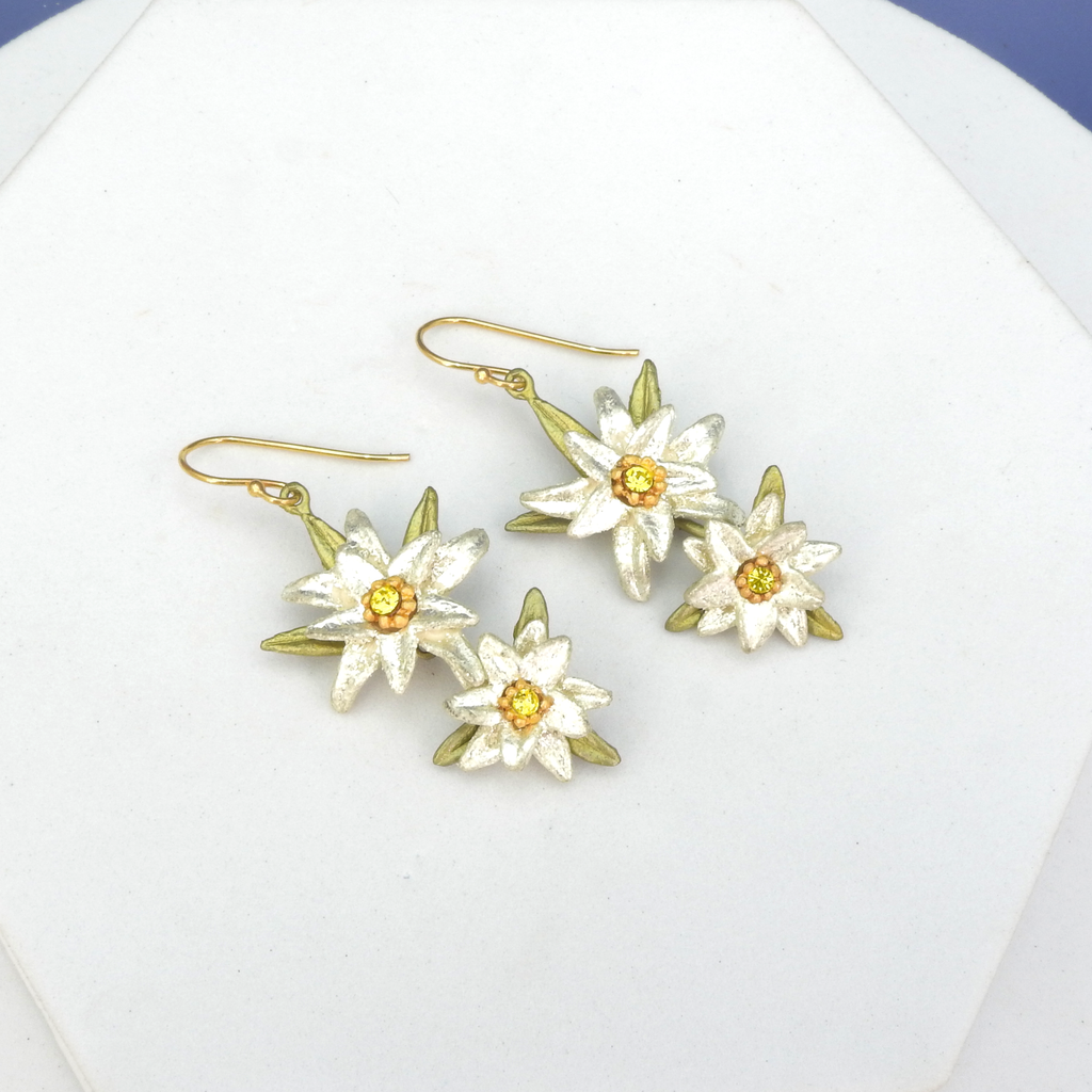 Michael Michaud Double Edelweiss Earrings