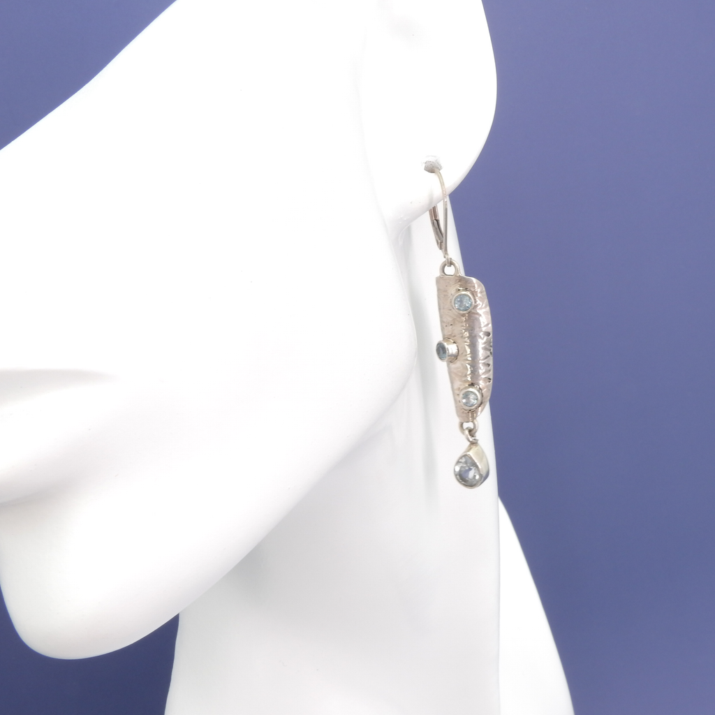 Sterling Silver Blue Topaz Earrings