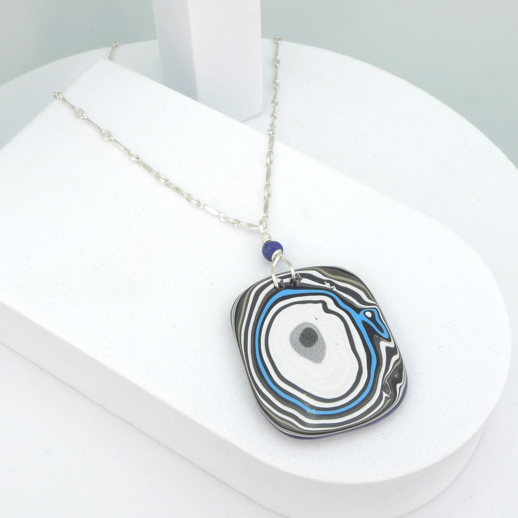 Sterling Silver Fordite Necklace