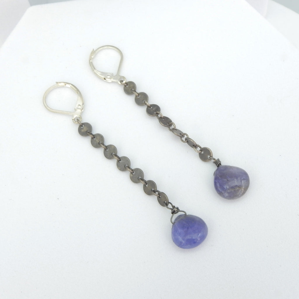 Sterling Silver Tanzanite Drop Earrings