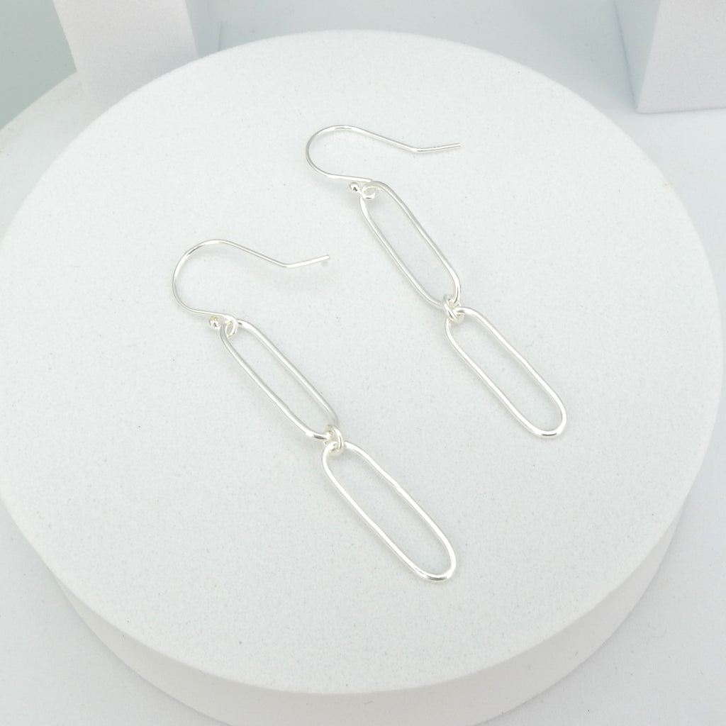 Sterling Silver Paperclip Earrings