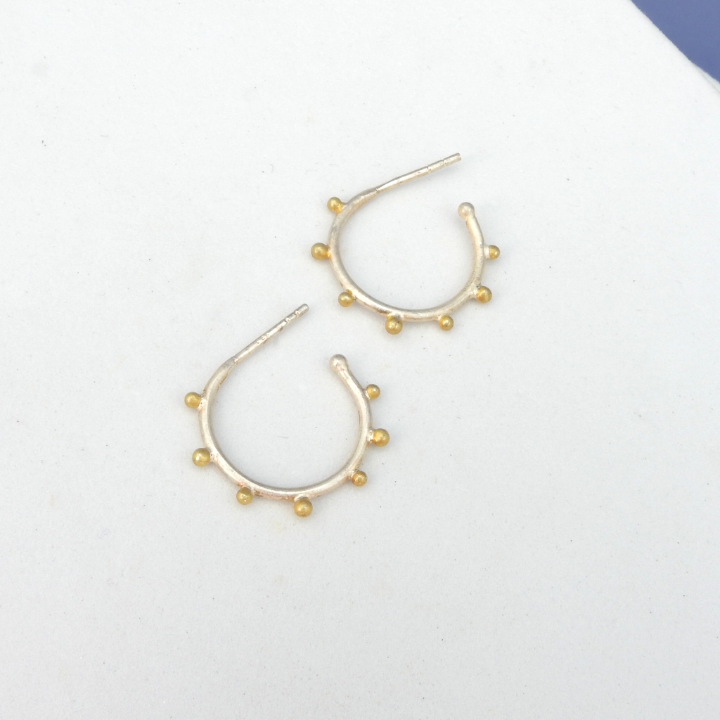 Sterling Silver & 24KT Gold Vermeil Hoops