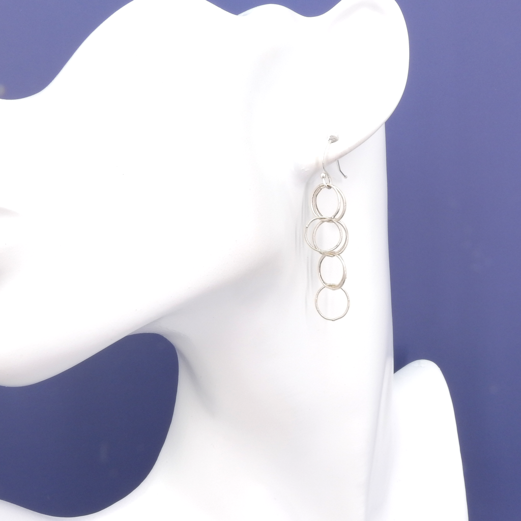 Sterling Silver Dangle Loop Chain Earrings