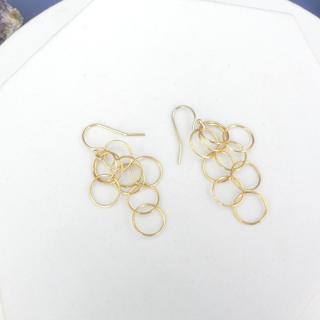 Sterling Silver 14KT Gold Vermeil Dangle Earrings