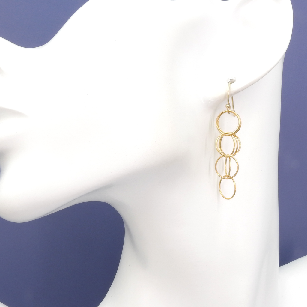 Sterling Silver 14KT Gold Vermeil Dangle Earrings