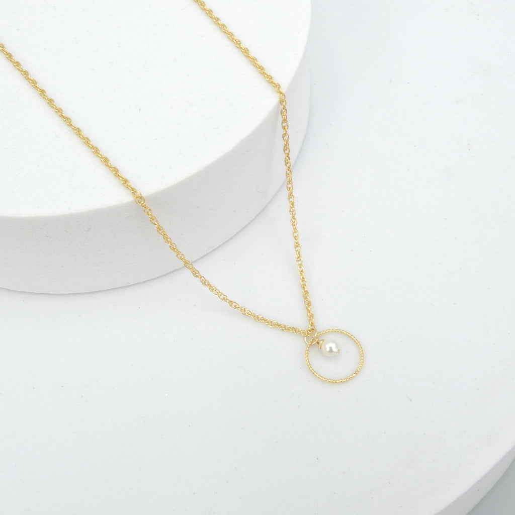 Sterling Silver Gold Filled Pearl Delicate Necklace