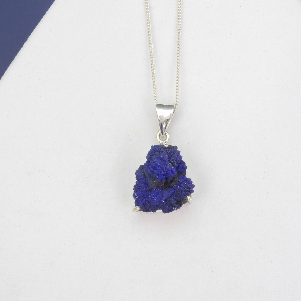 Sterling Silver Rough Azurite Pendant