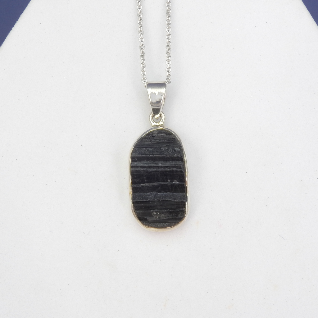 Sterling Silver Black Tourmaline Pendant