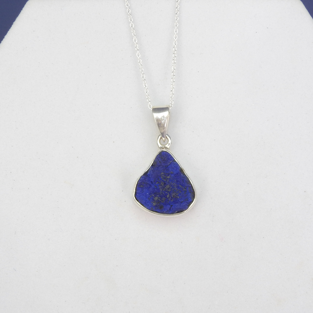 Sterling Silver Rough Azurite Pendant