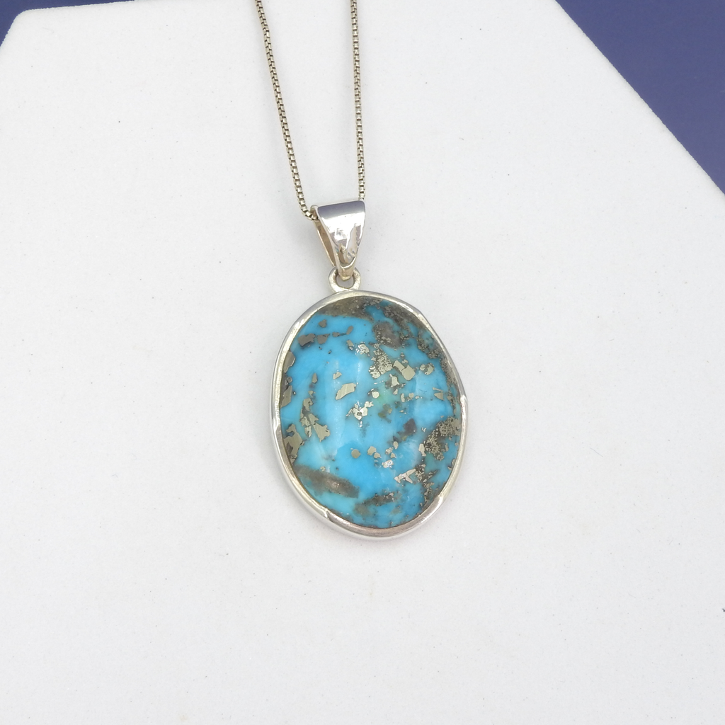 Sterling Silver Iranian Turquoise Pendant