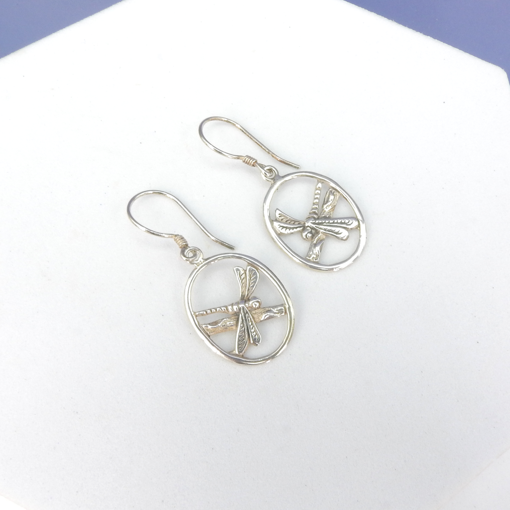 Sterling Silver Dragonfly Earrings