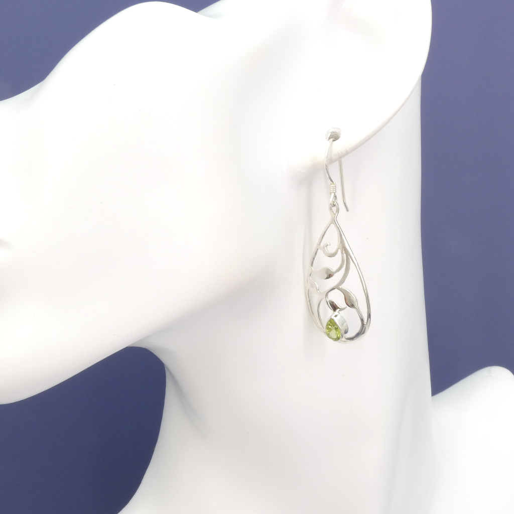 Sterling Silver Gemstone Dangle Earrings