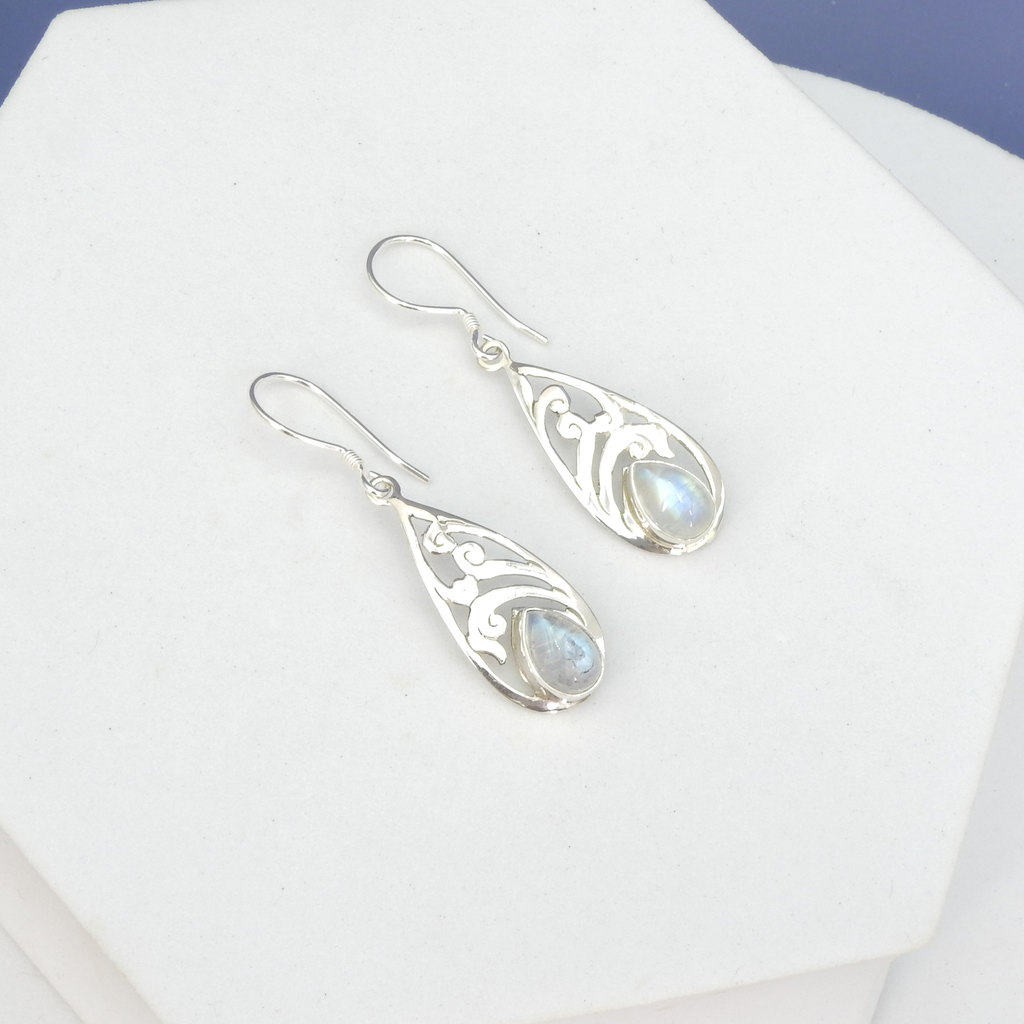 Sterling Silver Moonstone Earrings
