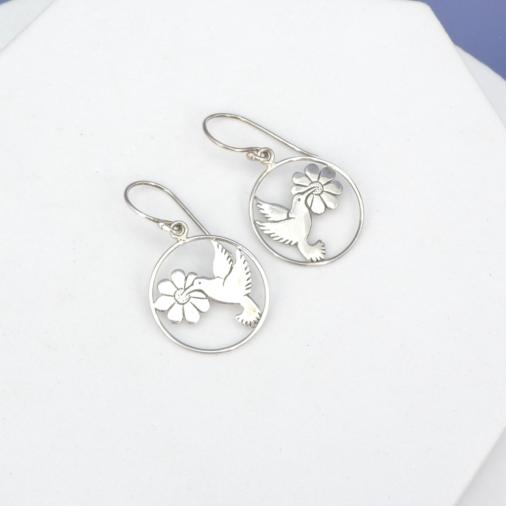 Sterling Silver Hummingbird Earrings